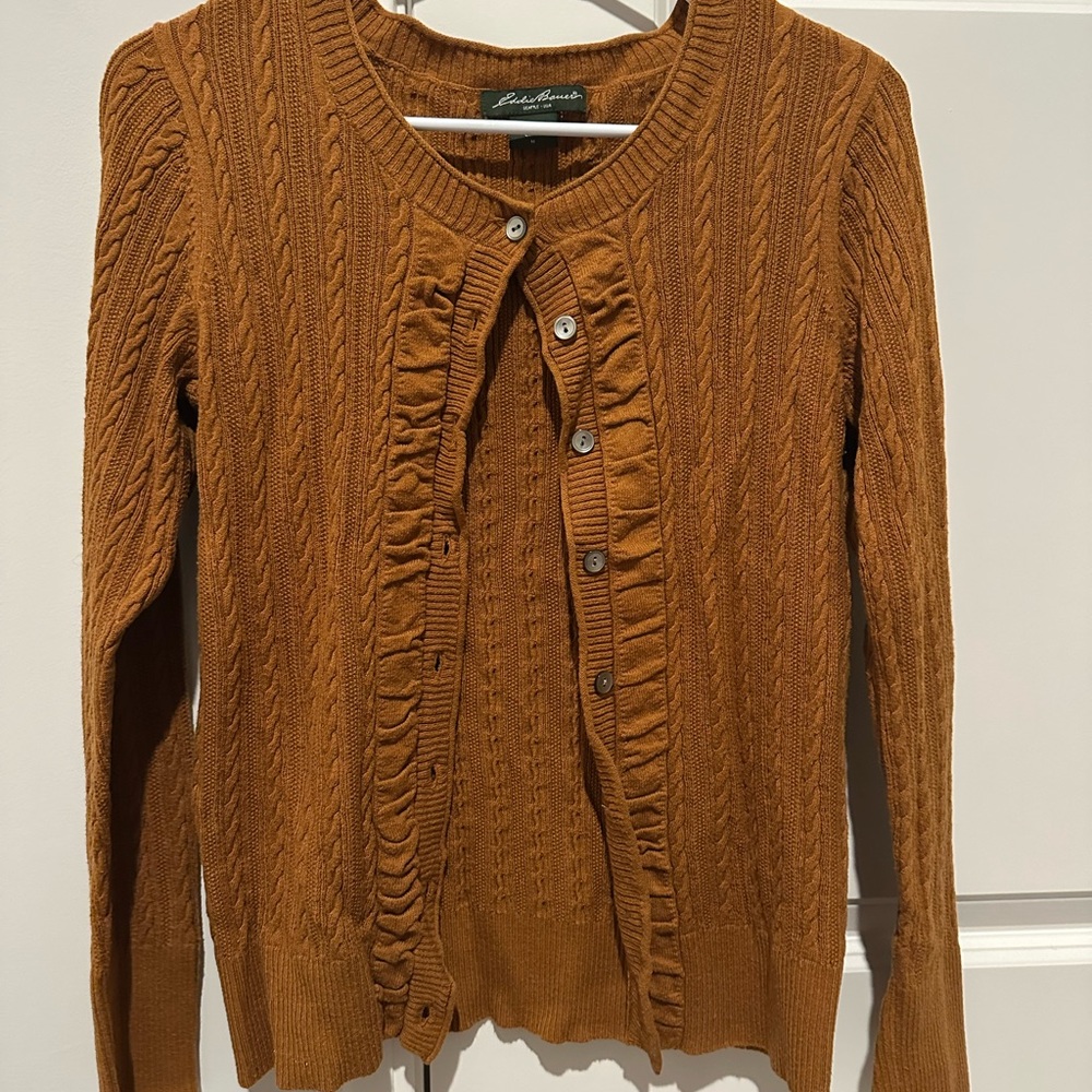 Eddie Bauer Women's Tan Cable Knit Cardigan